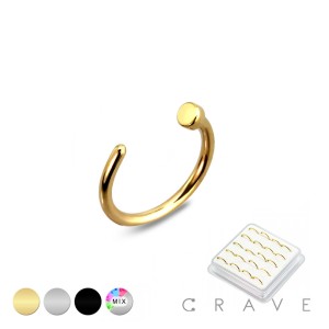 20PCS OF 18GA, 20GA 316L SURGICAL STEEL NOSE HOOP PACKAGE